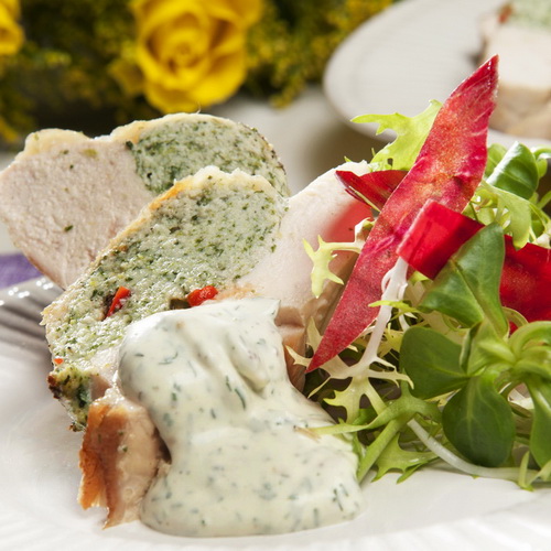 Spinatkylling med dildsauce